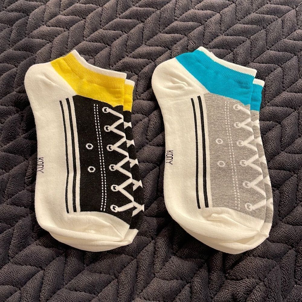 2 pairs of “lace imprinted “ socks